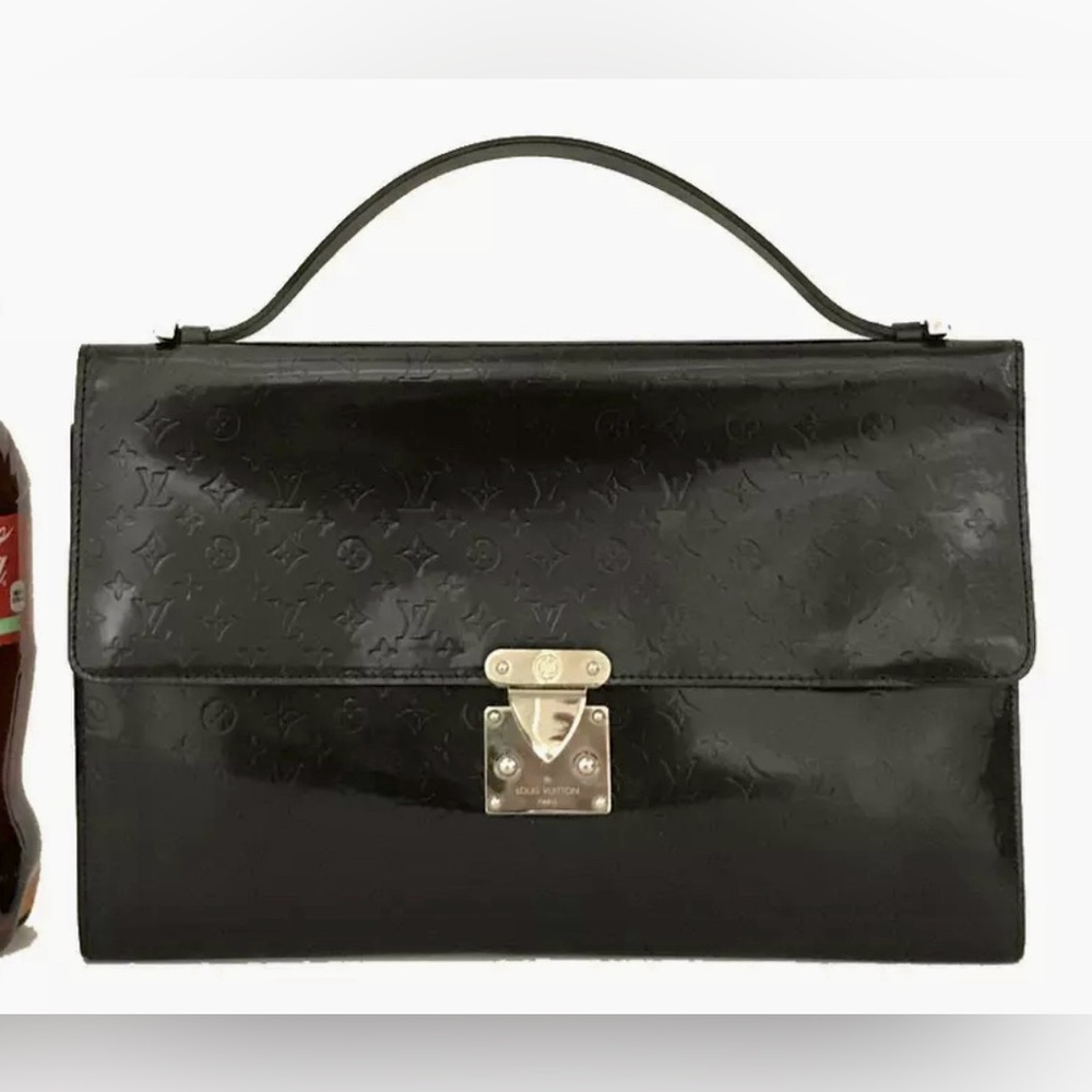 Authentic Louis Vuitton Monogram Mini Glace Anushka GM Hand Bag Black - Picture 3 of 16